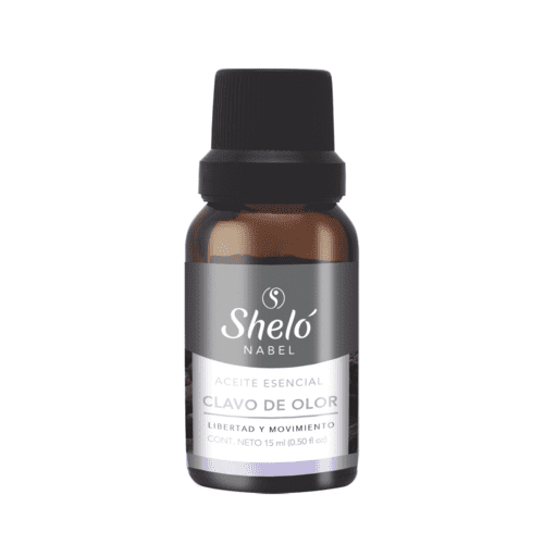 Shelo Nabel Aceite Esencial Clavo De Olor -  Libertad y movimiento. Los Aceites Esenciales Son Compuestos Naturales, AromÃ¡ticos Y VolÃ¡tiles Que Se Encuentran En Las Flores, Las RaÃ­ces, Las Semillas, Los Tallos Y La Corteza. â€œMereces vivir en Plenitudâ€ Contiene: Clavo de Olor, OrÃ©gano, Pino Siberiano, Tomillo, Romero e Ylang Ylang. SÃ³lo para uso TÃ³pico y Humidificador.